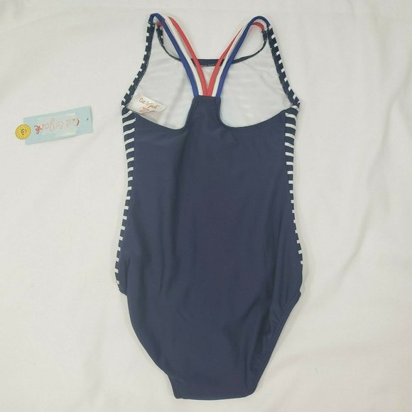 Girls' One Piece Swimsuit - Cat & Jack™ Red White - Picture 9 of 12